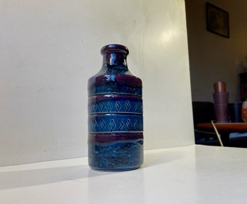 Chamotte Stoneware Vase in Blue and Purple Glaze from Bitossi, 1960s-LCR-1162463