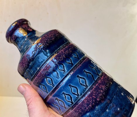 Chamotte Stoneware Vase in Blue and Purple Glaze from Bitossi, 1960s-LCR-1162463