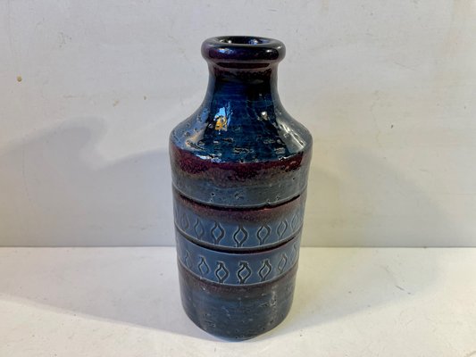 Chamotte Stoneware Vase in Blue and Purple Glaze from Bitossi, 1960s-LCR-1162463