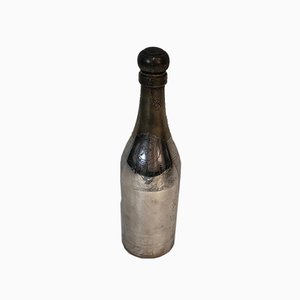 Champagne Bottle Shaker in Silver Plated Metal and Brass, France, 1930s-BA-803696