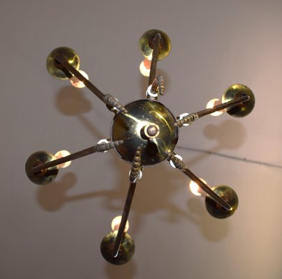 Chandelier 6 Lights, Italy, 1950s-AOL-1772597