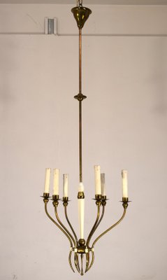 Chandelier 6 Lights, Italy, 1950s-AOL-1772597