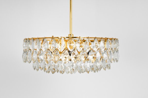 Chandelier Brass and Crystal Glass from Bakalowits, Austria, 1960s-UGR-1085307