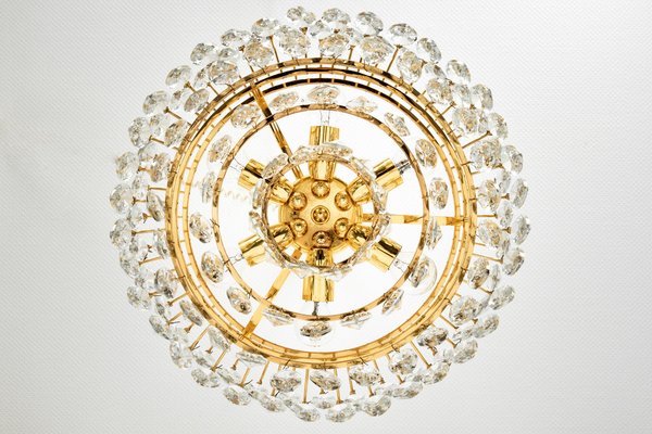 Chandelier Brass and Crystal Glass from Bakalowits, Austria, 1960s-UGR-1085307