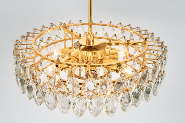 Chandelier Brass and Crystal Glass from Bakalowits, Austria, 1960s-UGR-1085307