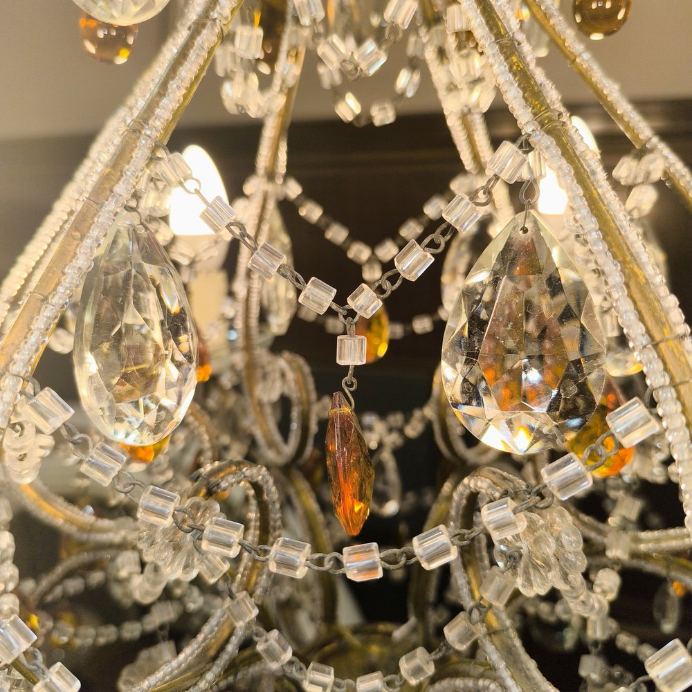 Chandelier Chandelier in Cut Crystal in the style of Maria Teresa, Italy, 1950s