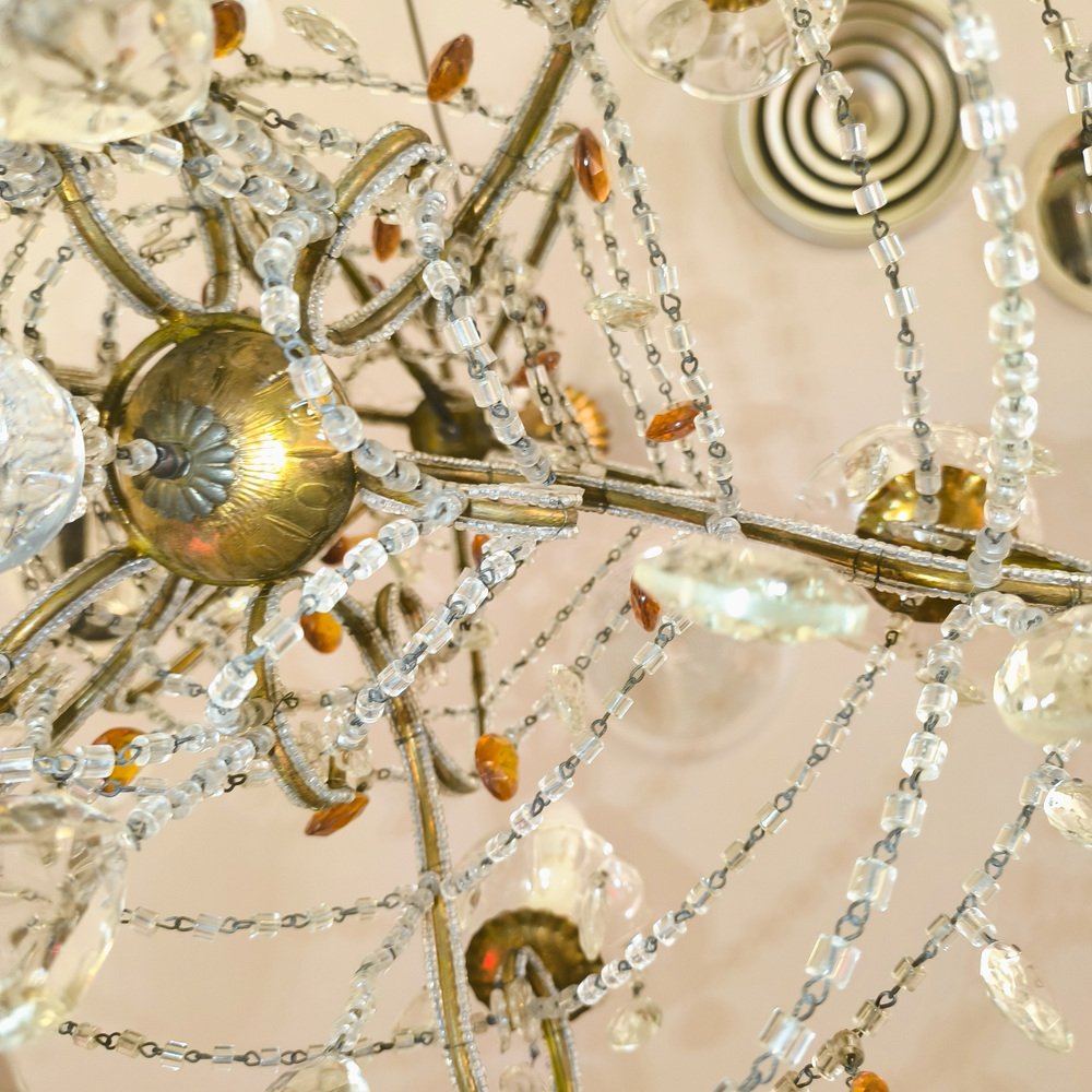 Chandelier Chandelier in Cut Crystal in the style of Maria Teresa, Italy, 1950s