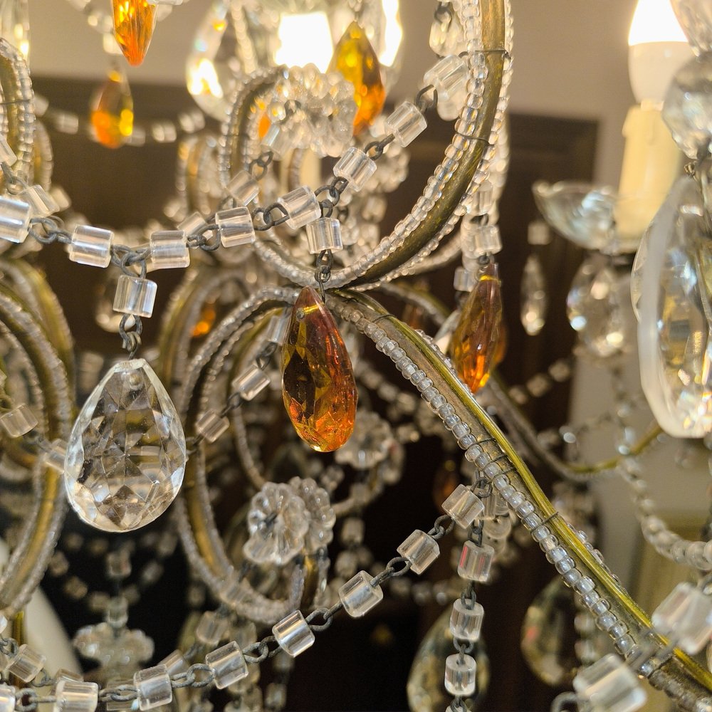 Chandelier Chandelier in Cut Crystal in the style of Maria Teresa, Italy, 1950s