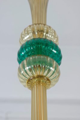 Chandelier in Amber and Emerald Hand Blown Glass attributed to Venini, 1970s-MBH-1757450