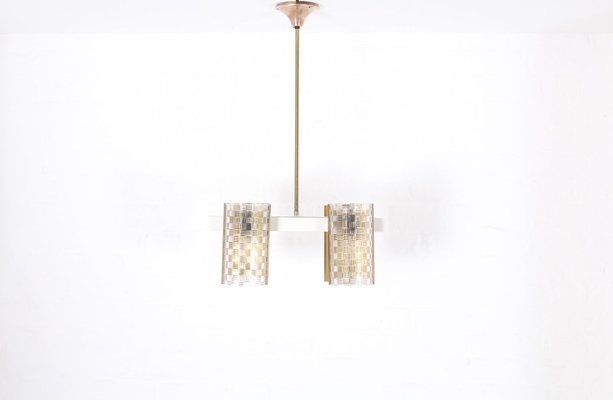 Chandelier in Brass and Acrylic Glass-OWS-982013