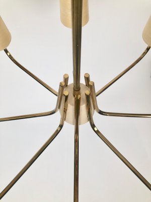 Chandelier in Brass with Fiber Glass Shades by Rupert Nikoll, Austria, 1962-BAF-1729789