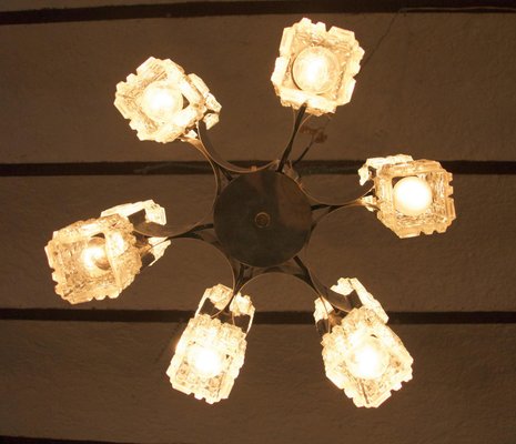 Chandelier in Chrome and Glass by Gaetano Sciolari, Italy, 1960s-FO-685783