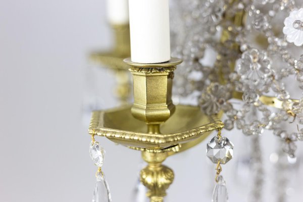 Chandelier in Crystal and Gilt Bronze, 1880s-CEJ-746834