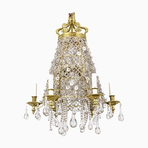 Chandelier in Crystal and Gilt Bronze, 1880s-CEJ-746834