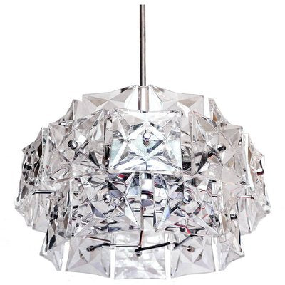 Chandelier in Crystal & Chrome from Kinkeldey, Germany, 1960s-DEK-932495