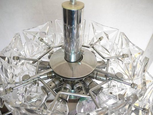 Chandelier in Crystal & Chrome from Kinkeldey, Germany, 1960s-DEK-932495