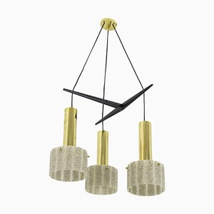 Chandelier in Granite Resin and Gilt Brass, 1950s-CEJ-677406