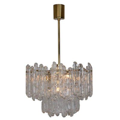 Chandelier in Ice Glass from Kinkeldey, 1965-VDW-913229