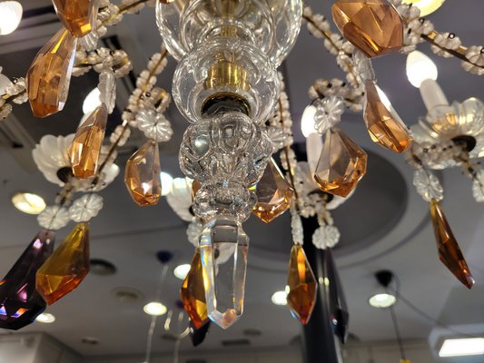 Chandelier in Purple and Amber Crystal, Italy, 1940s-NUC-1756368