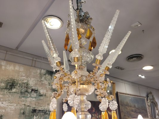 Chandelier in Purple and Amber Crystal, Italy, 1940s-NUC-1756368