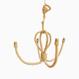 Chandelier in Rope fro Audoux Minet, 1950s-BA-1622474