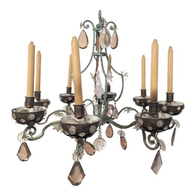 Chandelier in Wrought Iron, 1940s-HLV-1819770