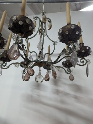 Chandelier in Wrought Iron, 1940s-HLV-1819770