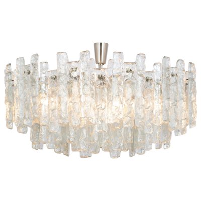 Chandelier Soria Ice Glass from Kalmar, Germany, 1970s-UGR-1724526