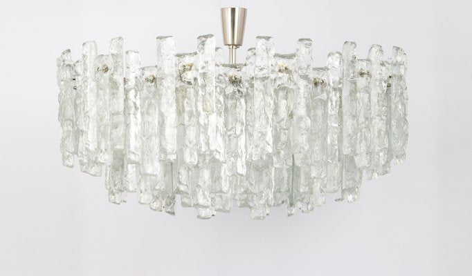 Chandelier Soria Ice Glass from Kalmar, Germany, 1970s-UGR-1724526