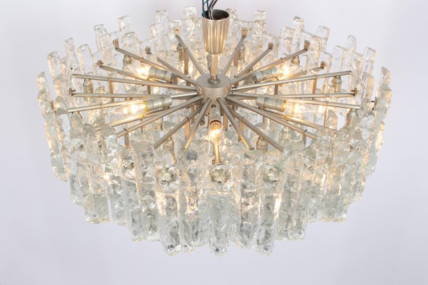 Chandelier Soria Ice Glass from Kalmar, Germany, 1970s-UGR-1724526