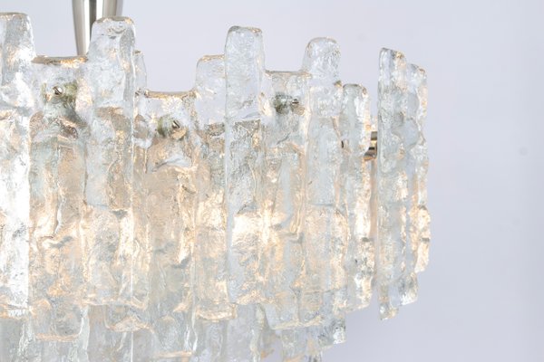 Chandelier Soria Ice Glass from Kalmar, Germany, 1970s-UGR-1724526