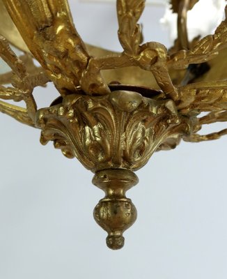 Chandelier with 12 Lights in Gilt Bronze, Late 19th Century-RVK-2024455