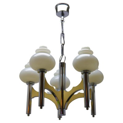 Chandelier with 5 Opaline Glass Globes-MJY-1224095