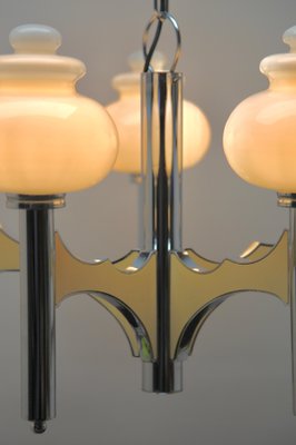 Chandelier with 5 Opaline Glass Globes-MJY-1224095