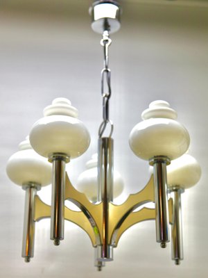 Chandelier with 5 Opaline Glass Globes-MJY-1224095