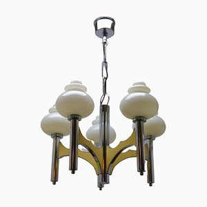 Chandelier with 5 Opaline Glass Globes-MJY-1224095