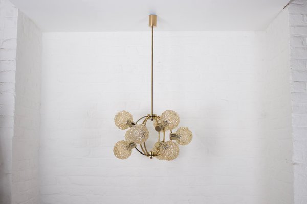 Chandelier with Amber Globes in the style of H. Tynell-OWS-1736550