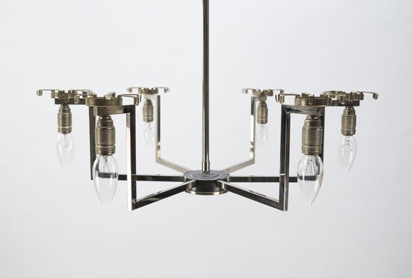 Chandelier with Chrome & Crystal Glass Tubes from Doria, 1970s-KQB-1239212