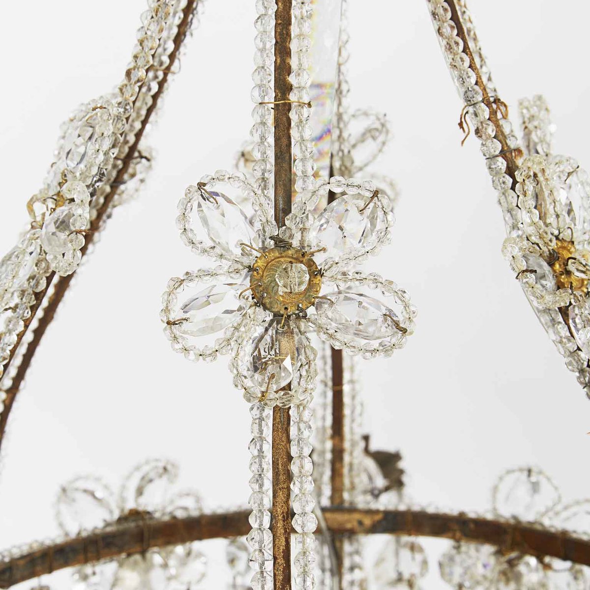 Chandelier with Crystal Beads, 1890s