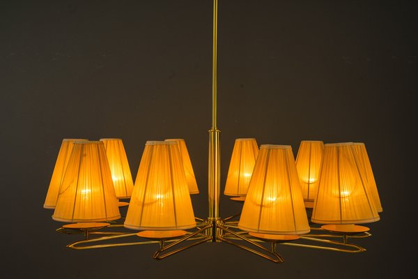 Chandelier with Fabric Shades by Rupert Nikoll, Vienna, 1960s-SPD-1794511