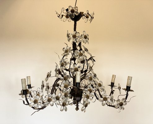 Chandelier with Glass Flowers, 1960s-NPC-1816579