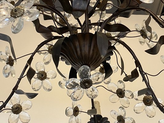 Chandelier with Glass Flowers, 1960s-NPC-1816579