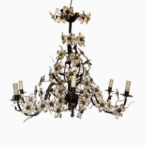 Chandelier with Glass Flowers, 1960s-NPC-1816579