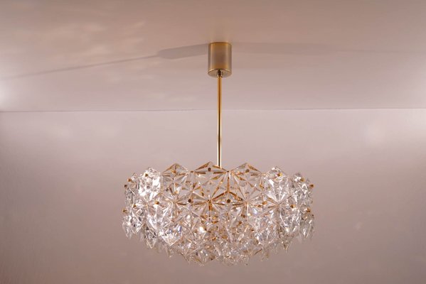 Chandelier with Hexagonal Crystals from Kinkeldey, 1960s-KIJ-1374717