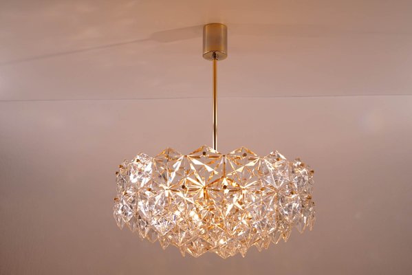 Chandelier with Hexagonal Crystals from Kinkeldey, 1960s-KIJ-1374717