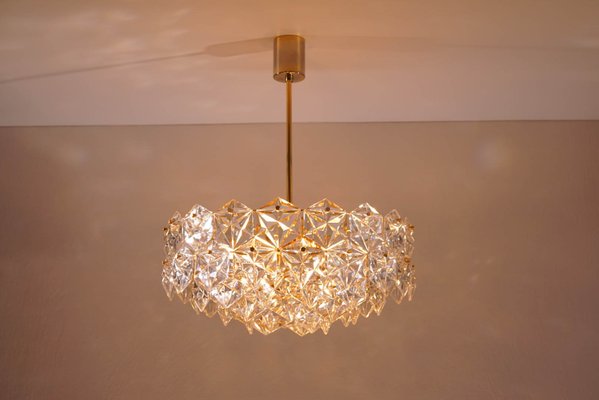 Chandelier with Hexagonal Crystals from Kinkeldey, 1960s-KIJ-1374717