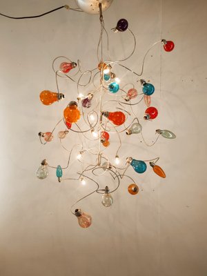 Chandelier with Multiple Colored Bulbs-QLH-974503