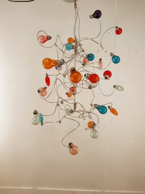 Chandelier with Multiple Colored Bulbs-QLH-974503