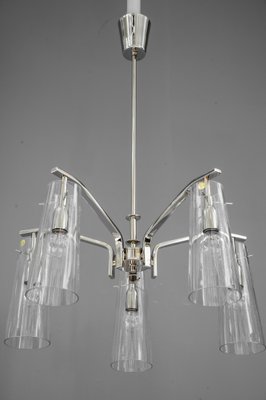 Chandelier with Original Glass Shades by Rupert Nikoll, Vienna, 1960s-SPD-1007317