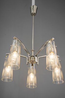 Chandelier with Original Glass Shades by Rupert Nikoll, Vienna, 1960s-SPD-1007317